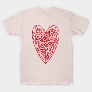 Filigree Floral Heart T-Shirt